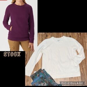 Duluth Trading Co women’s sweatshirt Xl 16 18 shirt ribbed cream long sleeve
